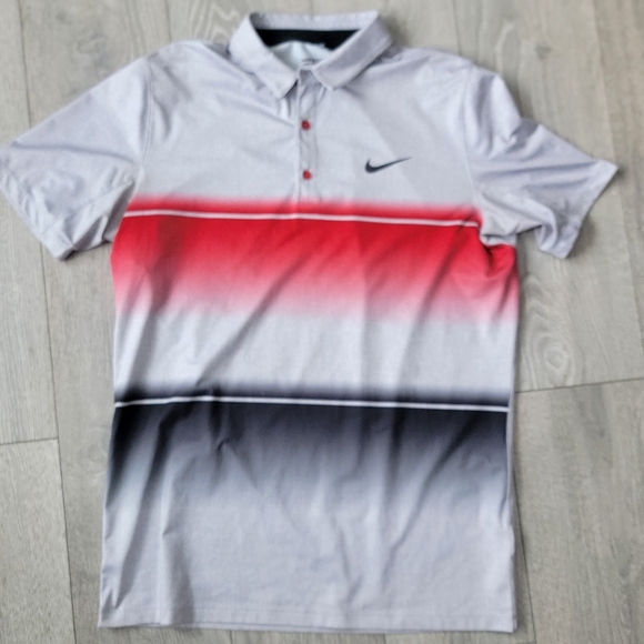 Nike Men's Gradient Polo Shirt - Red, Black, Gray - Picture 1 of 4
